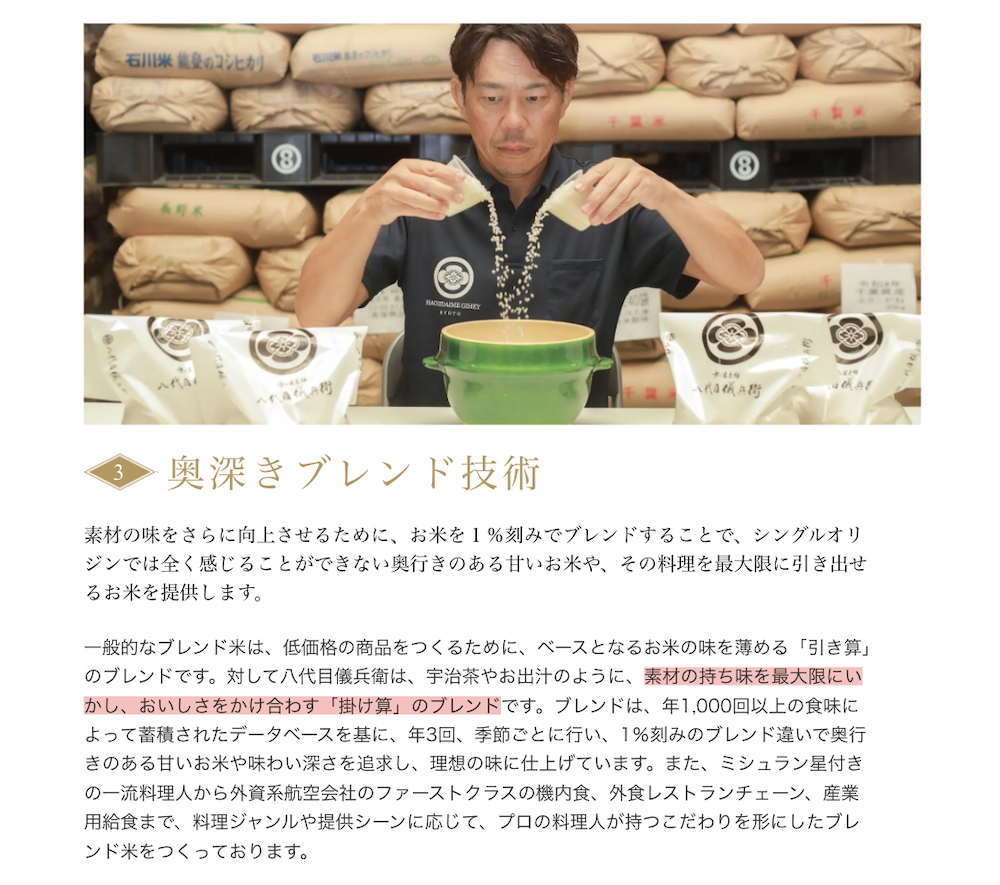 ブレンド方法の掲載事例